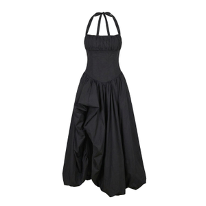 Halter Corset Maxi Dress With Sculpted Bodice (L)
