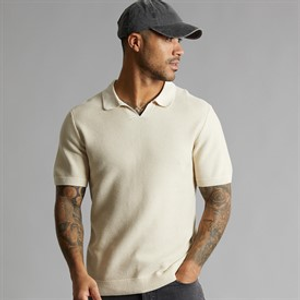 JACK & JONES Mens Cceaston Split Neck Polo Shirt Whitecap Gray