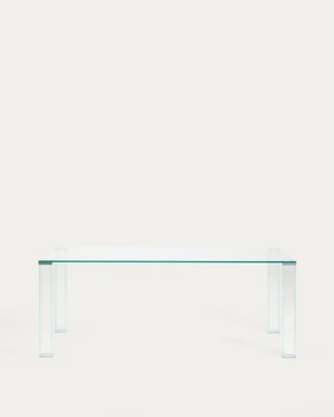 Adularia table in clear tempered glass 200 x 100cm