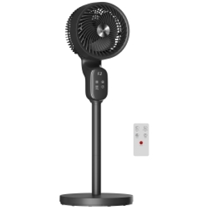 HOMCOM 20 dB Silent Standing Fan for Bedroom, 39in Pedestal Fan with Remote, Oscillating, 8 Speeds, Adjustable Height, Black