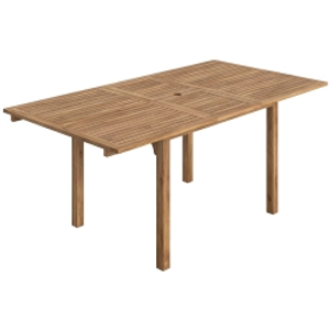 Outsunny Extending Garden Table, Outdoor Dining Table for 6-8 with Acacia Wood Slatted Tabletop for Balcony Porch
