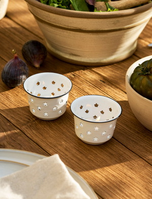 Enamel Tealight Holders - White, Set of 2