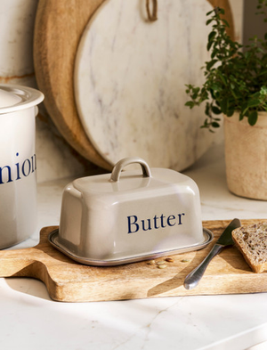Enamel Butter Dish With Lid - Truffle