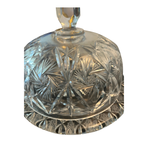Antique Crystal Domed Cheese Plate