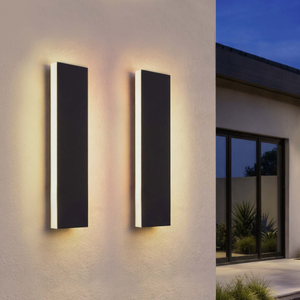 2x LED Wandleuchte Außen – Villenbeleuchtung – 30 cm – 6W – 2700K – IP65 – Schwarz