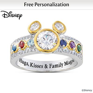 Disney Hugs, Kisses, And Family Magic Birthstone Ring