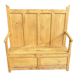 Mid 19th Century Antique Pine Settle Bench