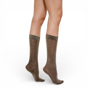 Glitterati Tall Socks - Black (one size)