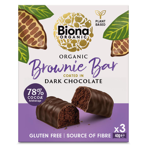 Organic Dark Chocolate Brownie Bars (Biona) 3x40g