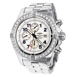 Men's Diamond Watch Breitling Super Avenger 48.5mm White Dial
