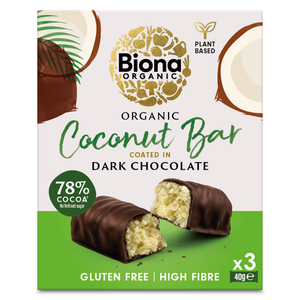 Organic Dark Chocolate Coconut Bars (Biona) 3x40g