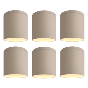 6x Spot Plafonnier d'Extérieur - IP54 - Raccord GU10 - Beige
