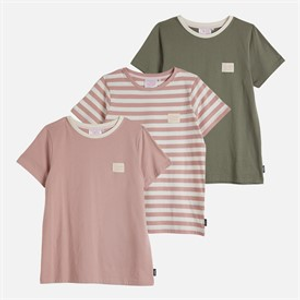 L'amore Couture Womens Alexa Three Pack T-Shirts Nude/Stripe/Khaki