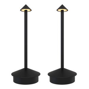 2x Rechargeable Table Lamp USB – Black – IP20 – Cordless – Touch Controls – Dimmable – CCT – 3600 mAh Battery - Alba