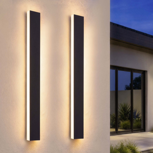 2x LED Wandleuchte Außen – Villenbeleuchtung – 100 cm – 23W – 2700K – IP65 – Schwarz