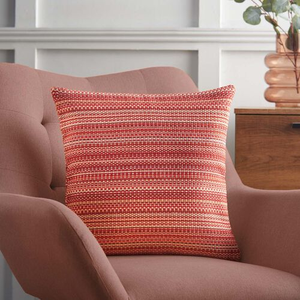 KNITTED STRIPE RED 45x45 Cushion