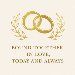 Bound Together In Love Gold Rings Wedding Card