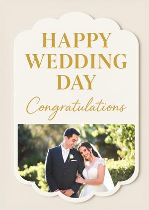 Congratulations Happy Wedding Day Photo Upload Card