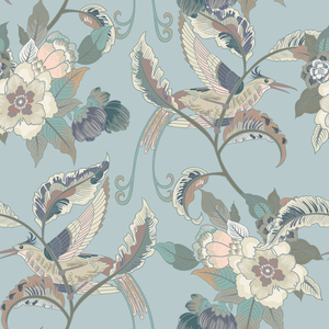Beautiful Birds Wallpaper in Duck Egg