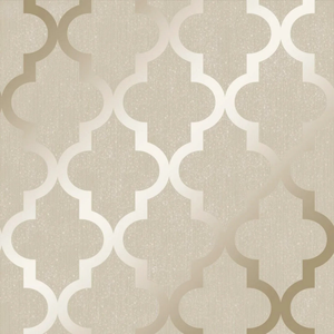 Camden Trellis Wallpaper in Cream and Gold