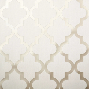 Camden Trellis Wallpaper in Neutral and Gold
