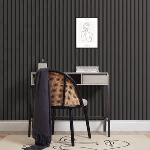 Contemporary Wood Slat Ebony