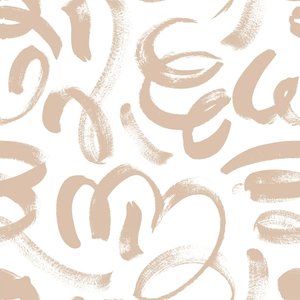 Squiggle Wallpaper in White and Beige