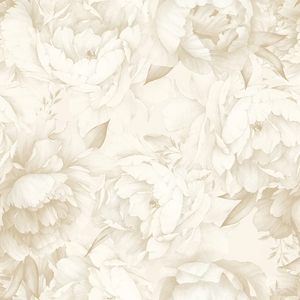 Vintage Peony Wallpaper in Warm Neutrals