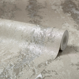 Nova Metallic Wallpaper in Warm Grey and Silver