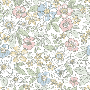 Gorgeous Gardenia Wallpaper in Soft Pastels