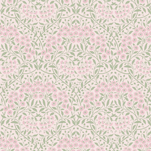 Vintage Daisy Wallpaper in Soft Pink and Sage