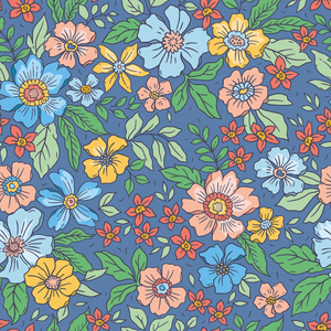 Gorgeous Gardenia Wallpaper in Blue