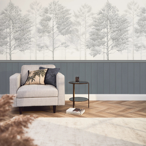 Woodland Whisper Panel Wallpaper in Slate