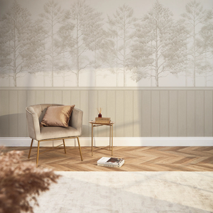 Woodland Whisper Panel Wallpaper in Cream