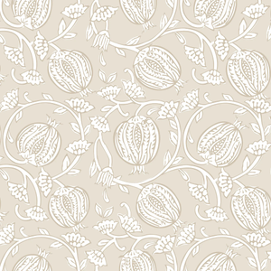 Pomegranate Passion Wallpaper in Almond Latte