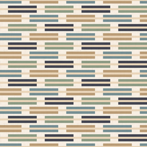 Staggered Stripe Wallpaper in Cool Tones