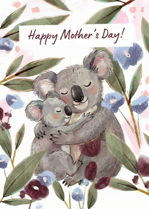 Happy Mother's Day Illustrated Mother & Child Koalas Card