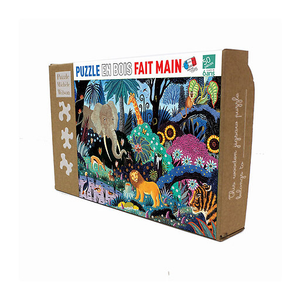 Puzzle en bois 50 pièces Nuit dans la jungle