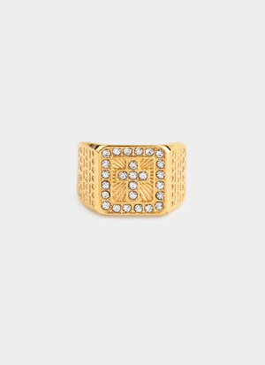Vendetta Empire Cross Ring - 18K Gold Plated