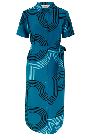 Dorothy Midi Shirt Dress Teal, Ocean Racer (L)
