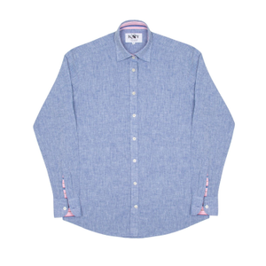 Women's Mida Blue Linen Shirt (XXL)