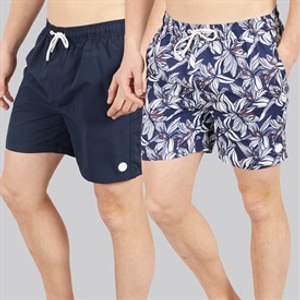 Tokyo Laundry Mens Tahan Two Pack Swim Shorts Multi