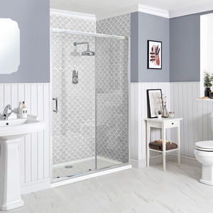 Milano Langley - 1100mm Traditional Sliding Shower Door with 1100mm x 900mm Tray