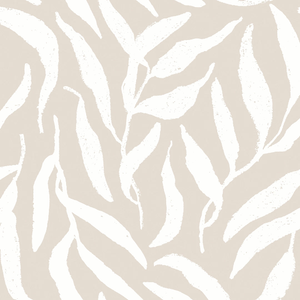 Sample of Olive Leaf Wallpaper in Almond Latte
