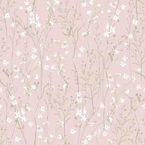 Sample of Summer Meadow Wallpaper in Pink