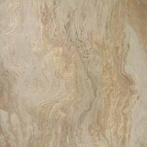 Sample of Etna Metallic Wallpaper in Taupe & Gold