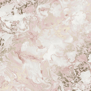Sample of Liquid Marble Wallpaper in Pink and Gold