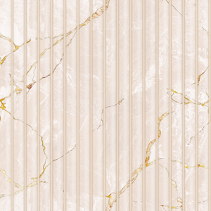 Sample of Fluted Marble Panel Wallpaper in Cream