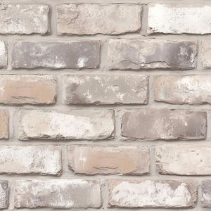 Sample of Wandsworth Brick Wallpaper in Grey and Beige