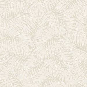 Sample of Fern Leaf Wallpaper in Almond Latte